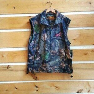 Trail Crest Highland Timber Embroidered Hunter Camouflage Fleece Zip Sz. XL Vest